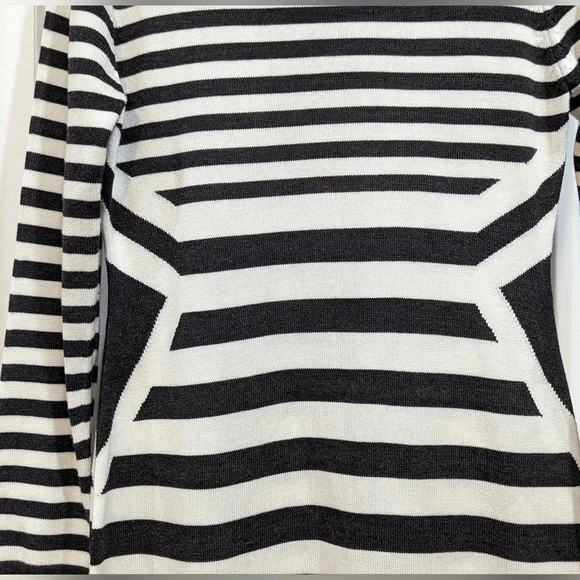 Calvin Klein Long Sleeve Black and White Striped Sweater Dress - Picture 5 of 6